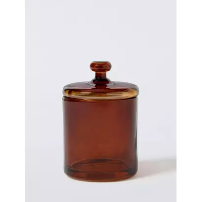 John Lewis Glass Lidded Storage Jar, Auburn | 15.5 x 10 x 10 cm