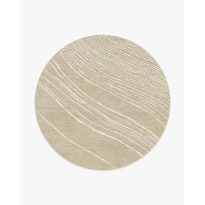 Dune Stone & Ivory Flatwoven Rug by The Local Project - 245 Round cm - Rug + Pad System