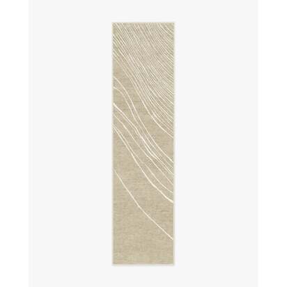 Dune Stone & Ivory Flatwoven Rug by The Local Project - 75 x 305 cm - Rug + Cushioned Pad System