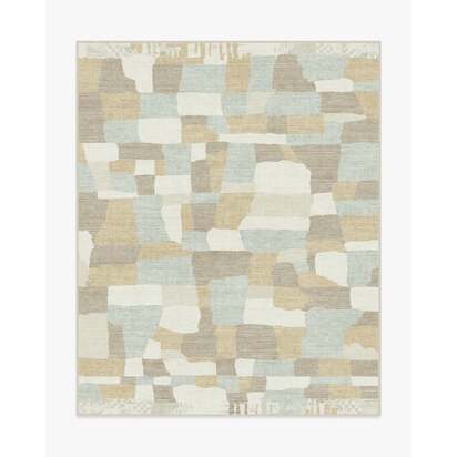 Boulder Neutral & Grey Flatwoven Rug by The Local Project - 245 x 305 cm - Rug + Pad System