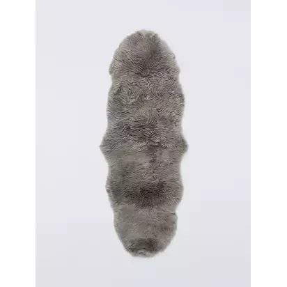 John Lewis Premium New Zealand Double Sheepskin Rug Grey | L190 x W55 x D6cm