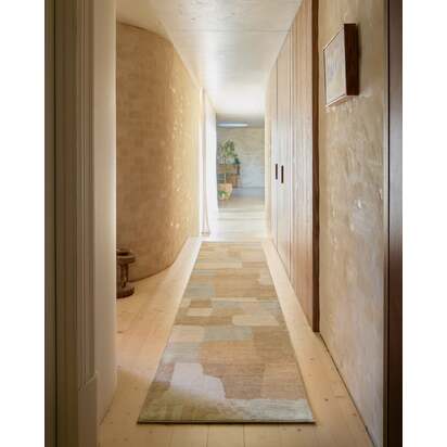 Boulder Neutral & Grey Flatwoven Rug by The Local Project - 245 Round cm - Rug + Pad System