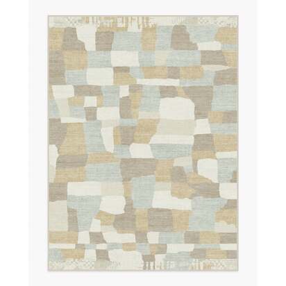 Boulder Neutral & Grey Flatwoven Rug by The Local Project - 275 x 365 cm - Rug + Cushioned Pad System