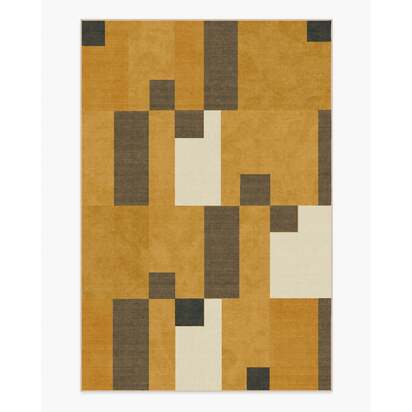 Corso Ochre Flatwoven Rug by The Local Project - 185 x 275 cm - Rug + Pad System
