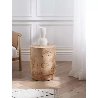 John Lewis Burl Side Table Natural | H50xW40xD40cm