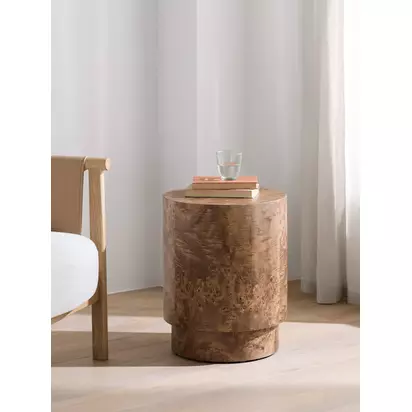 John Lewis Burl Side Table Walnut | H50xW40xD40cm