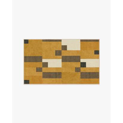 Corso Ochre Flatwoven Rug by The Local Project - 90 x 150 cm - Rug + Cushioned Pad System