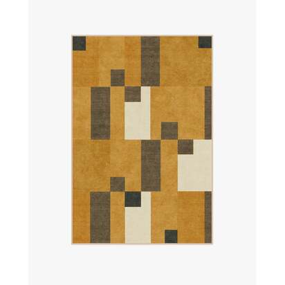Corso Ochre Flatwoven Rug by The Local Project - 120 x 185 cm - Rug + Cushioned Pad System