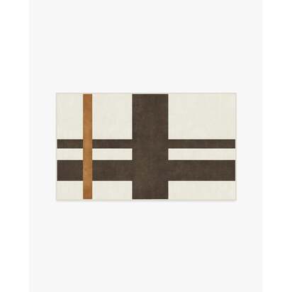 Scala Ivory & Brown Flatwoven Rug by The Local Project - 90 x 150 cm - Rug + Pad System