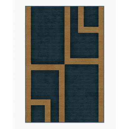 Aldo Indigo & Ochre Flatwoven Rug by The Local Project - 200 x 290 cm - Rug + Pad System