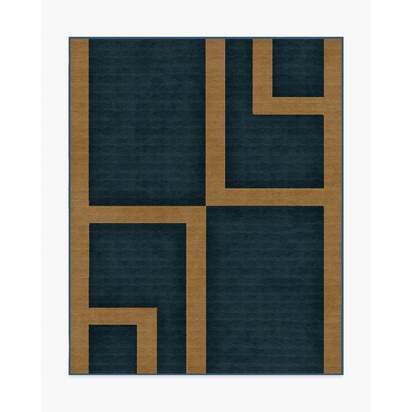 Aldo Indigo & Ochre Flatwoven Rug by The Local Project - 245 x 305 cm - Rug + Cushioned Pad System