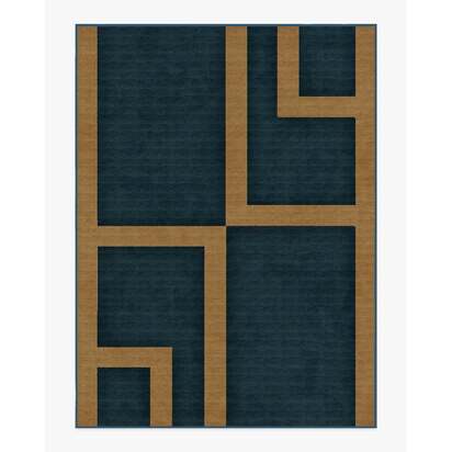 Aldo Indigo & Ochre Flatwoven Rug by The Local Project - 275 x 365 cm - Rug + Cushioned Pad System
