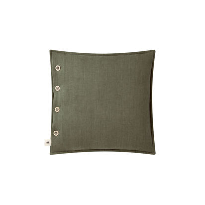 Loaf | Easy Buttons | 43 x 43 cm Linen Cushion | Green