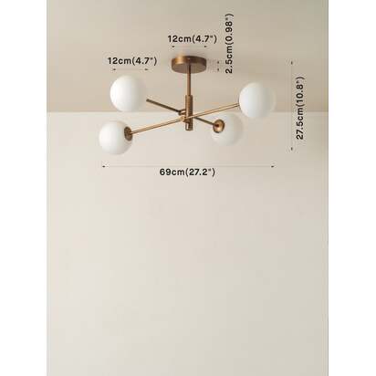 Chelso - 4 light aged brass and opal flush