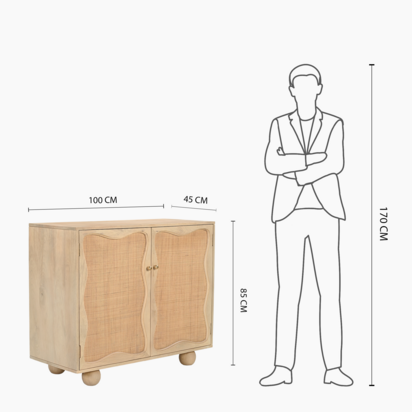 Denis Two Door Cabinet | "Natural"