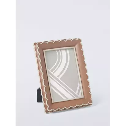 John Lewis Multi Scallop Hand Painted Photo Frame Mocha | 20.7 x 15.7 x 2.5cm