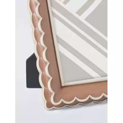 John Lewis Multi Scallop Hand Painted Photo Frame Mocha | 20.7 x 15.7 x 2.5cm