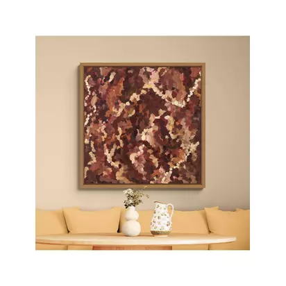 John Lewis Harlie Briggs 'Autumn Leaves' Framed Canvas Print, 86 x 86cm, Red/Brown Red Brown Beige | 86 x 86 x 3cm