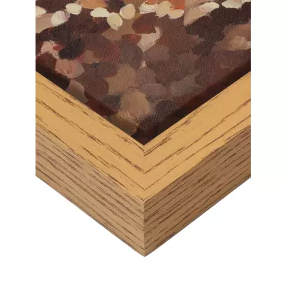 John Lewis Harlie Briggs 'Autumn Leaves' Framed Canvas Print, 86 x 86cm, Red/Brown Red Brown Beige | 86 x 86 x 3cm