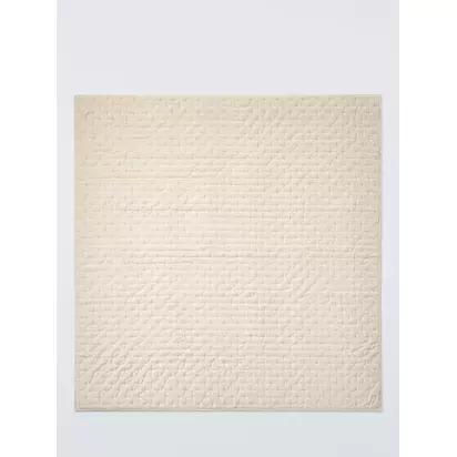 John Lewis Cotton Velvet Quilt Putty | 220x220cm