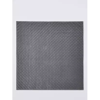 John Lewis Cotton Velvet Quilt Steel | 220x220cm