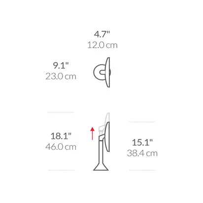 Simplehuman Sensor Makeup Mirror, 5x Magnification, Brass Brass | H38.35 x W23.11 x D23.11cm