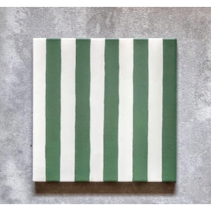 Pinstripes Green Tile Indoor & Outdoor Tiles 20cm x 20cm