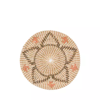 Gallery Direct Woven Seagrass Star Wall Hanging, Natural/Peach Natural Peach | Dia.42 x D8cm