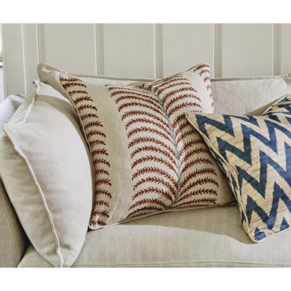 Areca Cushion Cover - Blood Orange/Air Force Blue