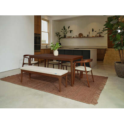 Dining Bench 01, Walnut / Oatmeal