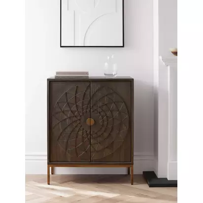 John Lewis Array Wood Storage Cabinet Acacia | H92.5 x W74.5 x D40cm