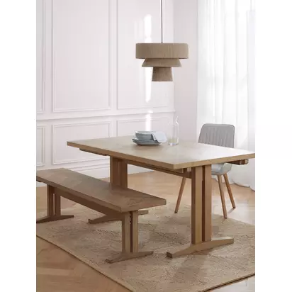 John Lewis Estate 6-10 Seater Extending Dining Table, Natural Natural | H75.00cm x W90.00cm x D160.00cm