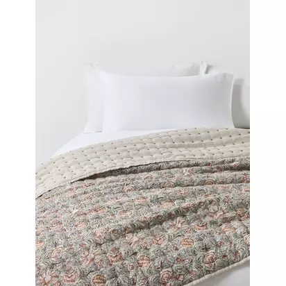 John Lewis Marigold Quilted Bedspread, Grey Mid Grey Mid | 220x220cm