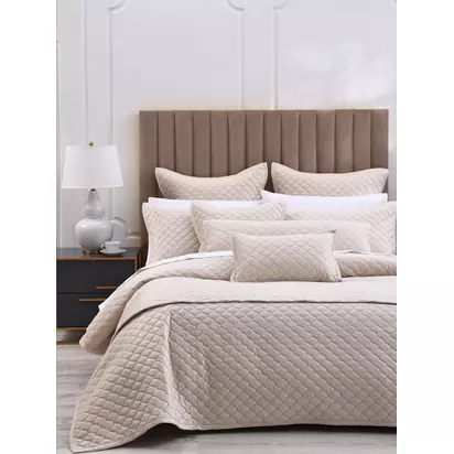 Muir Turner Velvet Bedspread Latte | 265 x 265cm