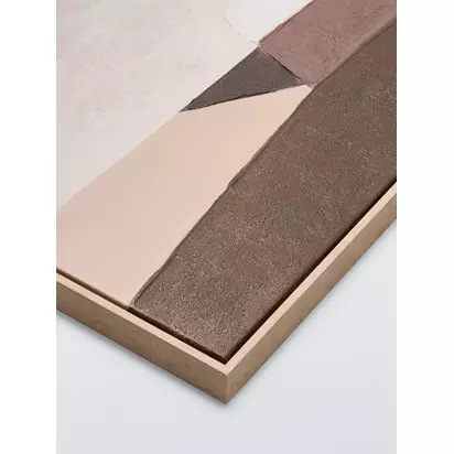 John Lewis 'Autumn Shapes' Abstract Framed Canvas Print, 80 x 60cm, Brown Multi | 80 x 60 x 3.5cm