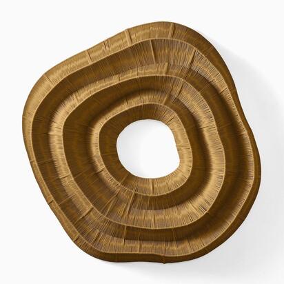 Geode Fibre Round Wall Art, Brown, 122 cm