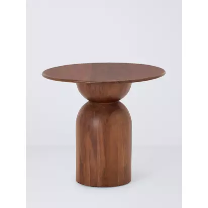 John Lewis Adina Round Side Table, Walnut Walnut | H50xW55xD55cm