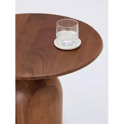 John Lewis Adina Round Side Table, Walnut Walnut | H50xW55xD55cm