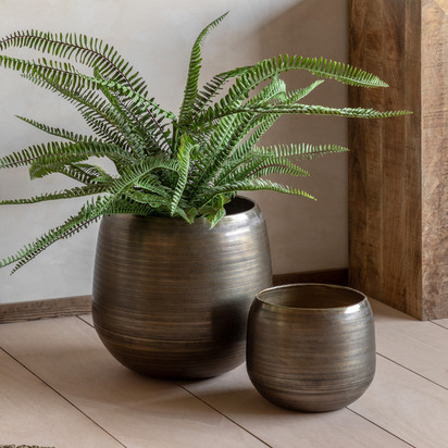 Studio Chatai Planters Antique Brass 2pk 375/250mm