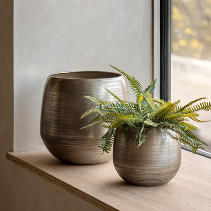 Studio Chatai Planters Antique Silver 2pk 375/250mm
