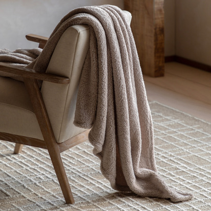 Studio Teddy Fleece Throw Taupe 1300x1800mm