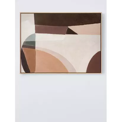 John Lewis 'Autumn Shape' Abstract Framed Canvas Print, 100 x 70cm, Brown Multi | 100 x 70 x 3.5cm