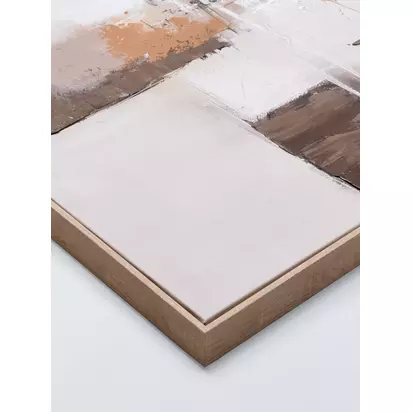 John Lewis 'Modern Luxe' Abstract Framed Canvas Print, 100 x 100cm, Mocha Mousse Mocha Mousse | 100 x 100 x 3.5cm