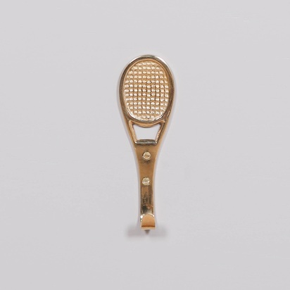 Polished Brass Tennis Racket Wall Hook