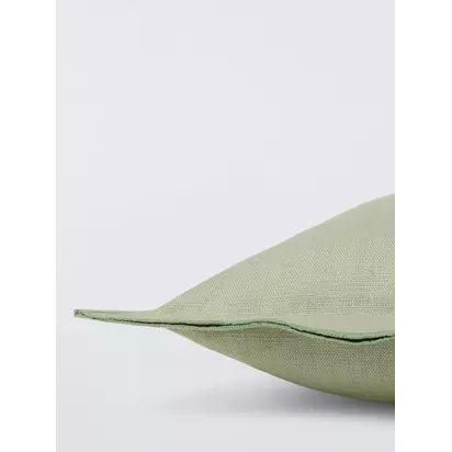 John Lewis Double Oxford Linen Cushion Sage | 50 x 50cm