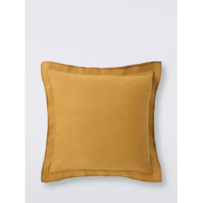 John Lewis Double Oxford Linen Cushion Ochre | 50 x 50cm