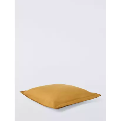 John Lewis Double Oxford Linen Cushion Ochre | 50 x 50cm