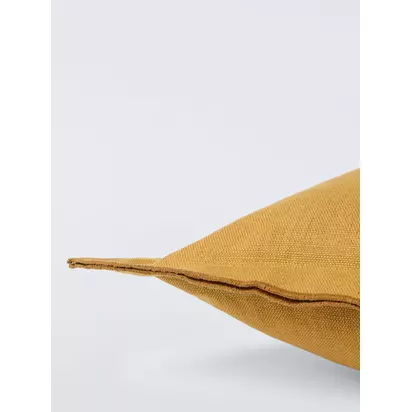 John Lewis Double Oxford Linen Cushion Ochre | 50 x 50cm