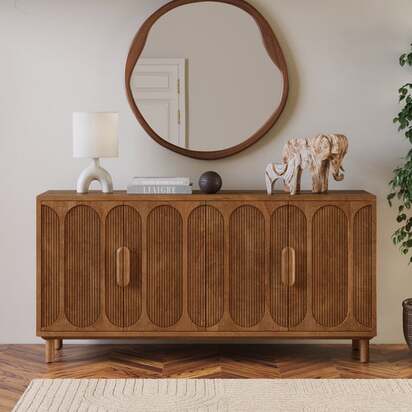 Khari 4 Door Large Sideboard, Mango Wood