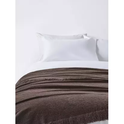 John Lewis Chenille Weave Throw Cocoa | 200 x 150cm